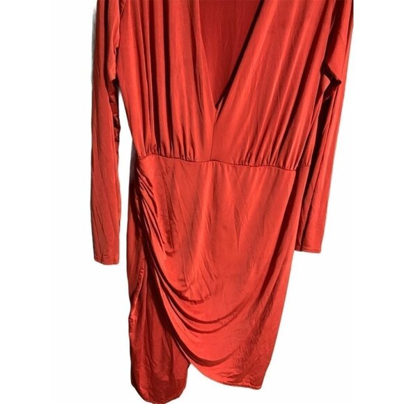 missguided plus size faux wrap bodycon long sleeve dress size 20 - Picture 6 of 7